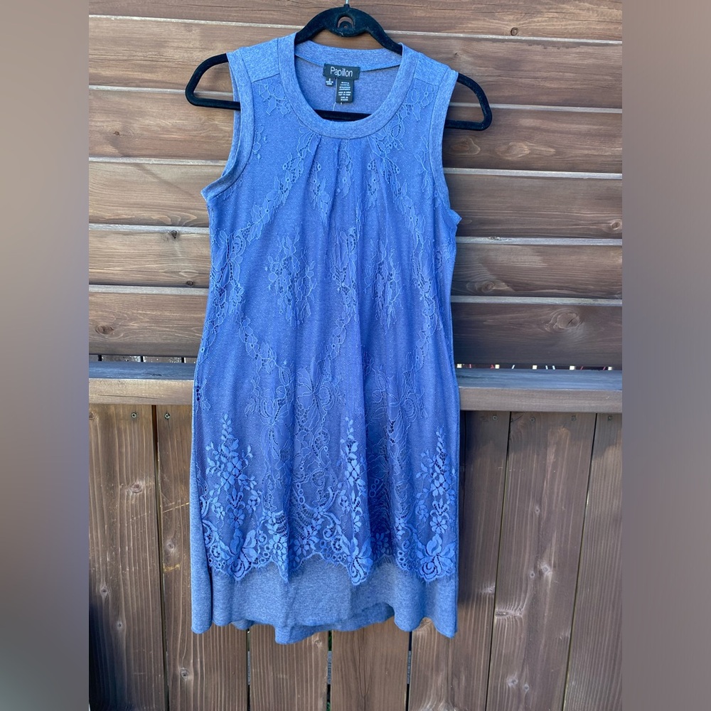 Papillon sleeveless Lacy Dress size S Women’s Denim color